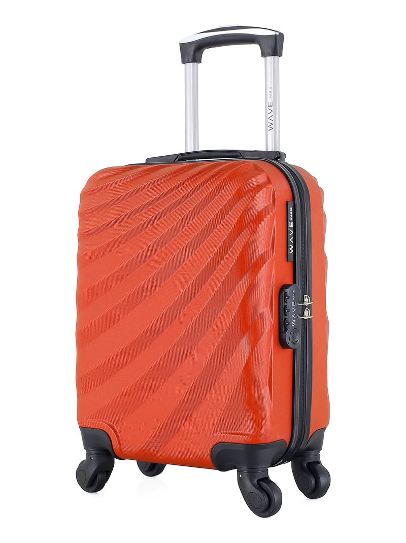 WAVE PARIS - Valise Cabine XXS DANUBE 46 cm 4 Roues Orange - Kiabi