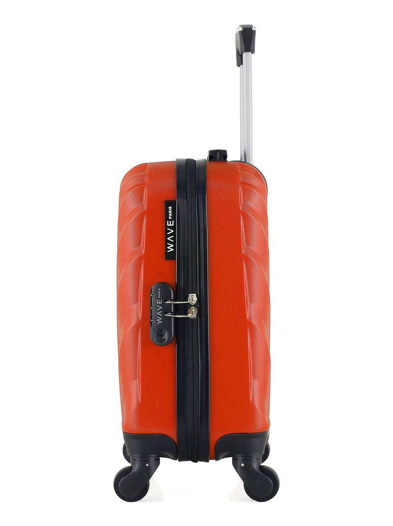 WAVE PARIS - Valise Cabine XXS DANUBE 46 cm 4 Roues Orange - Kiabi