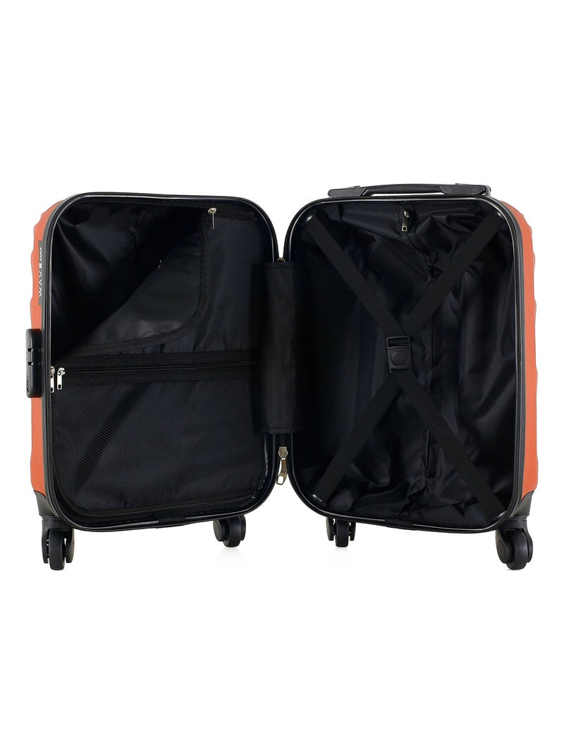 WAVE PARIS - Valise Cabine XXS DANUBE 46 cm 4 Roues Orange - Kiabi