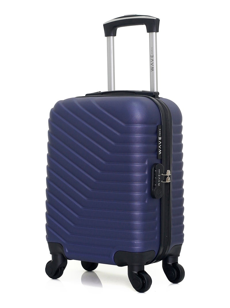 WAVE PARIS - Valise Cabine XXS LENA 46 cm 4 Roues Bleu Bleu marine - Kiabi