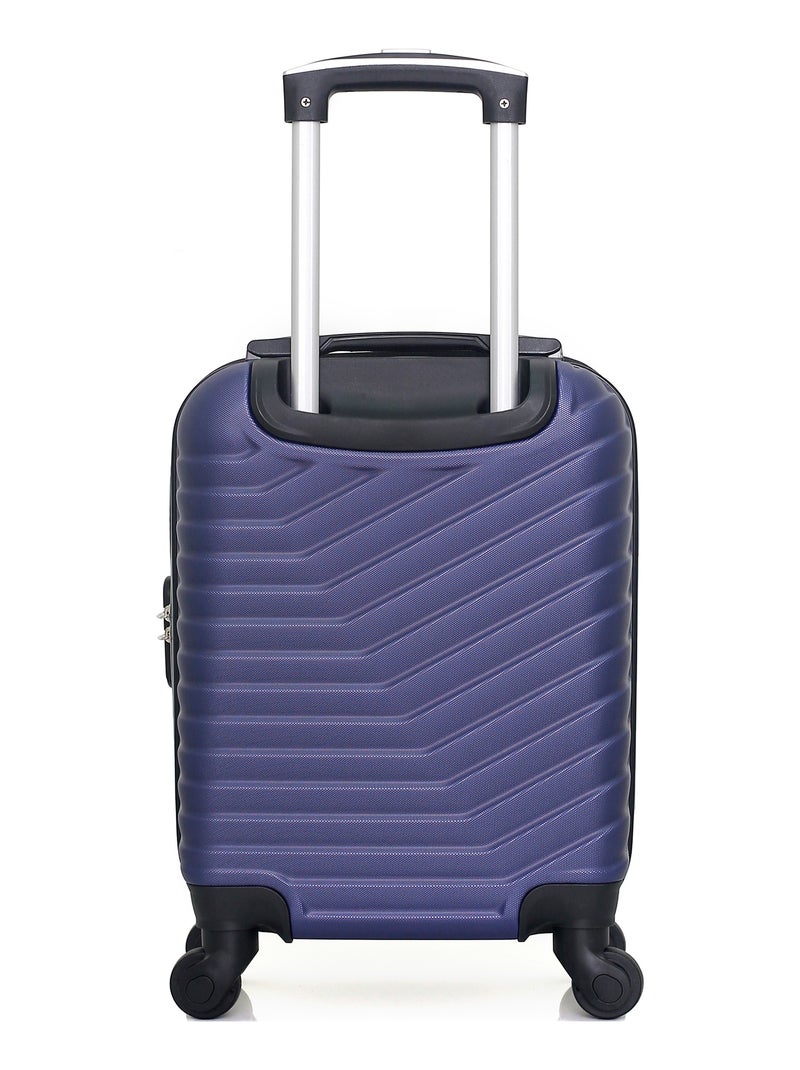 WAVE PARIS - Valise Cabine XXS LENA 46 cm 4 Roues Bleu Bleu marine - Kiabi