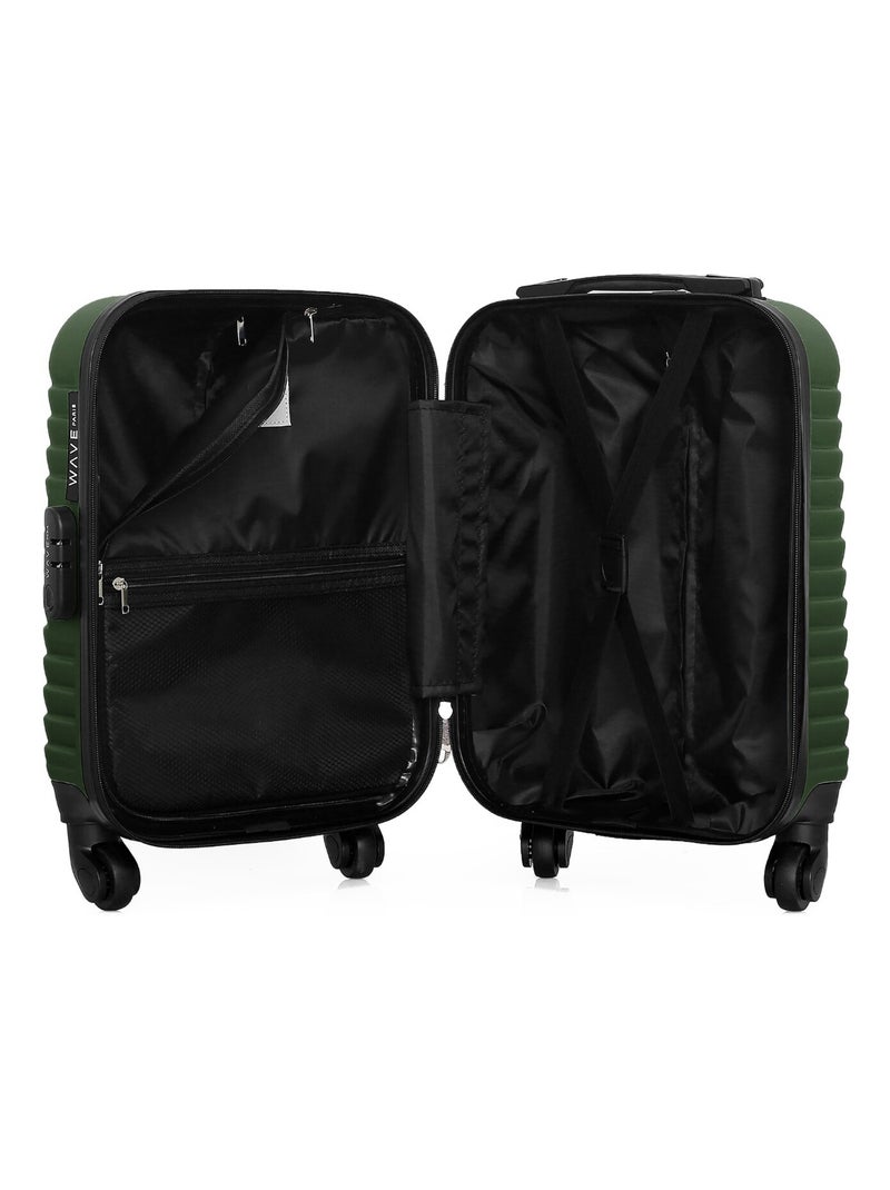 WAVE PARIS - Valise Cabine XXS LENA 46 cm 4 Roues Kaki - Kiabi