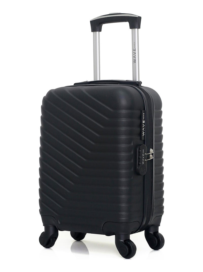 WAVE PARIS - Valise Cabine XXS LENA 46 cm 4 Roues Noir - Kiabi