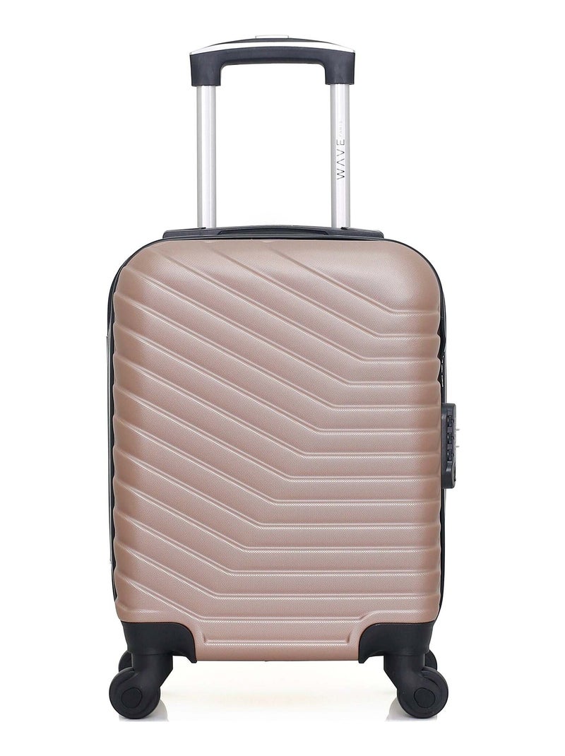 WAVE PARIS - Valise Cabine XXS LENA 46 cm 4 Roues Rose clair - Kiabi