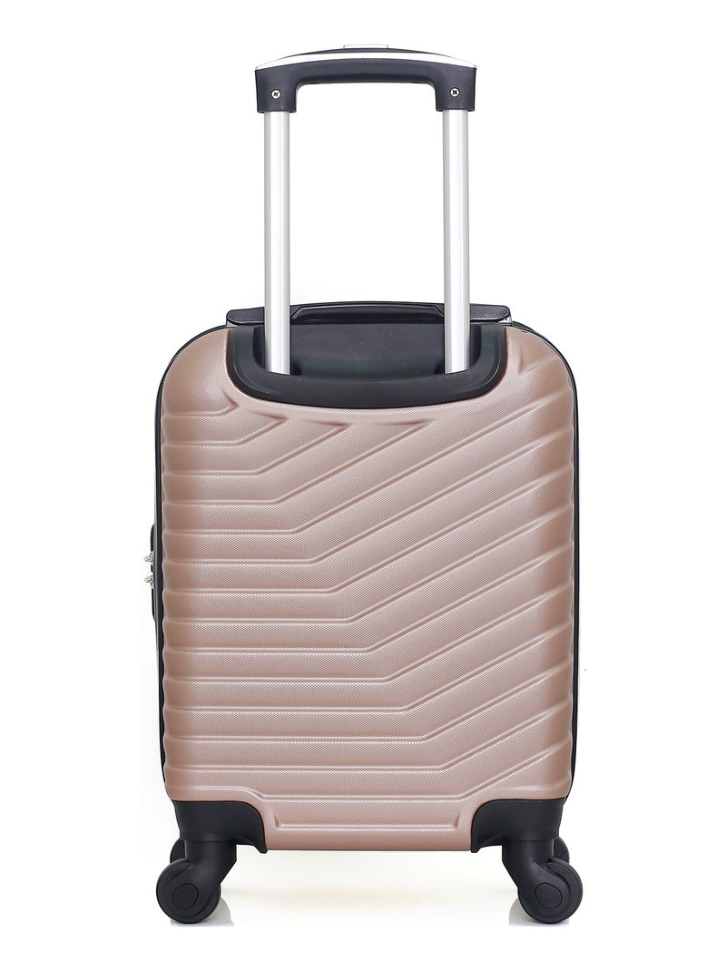 WAVE PARIS - Valise Cabine XXS LENA 46 cm 4 Roues Rose Métal - Kiabi