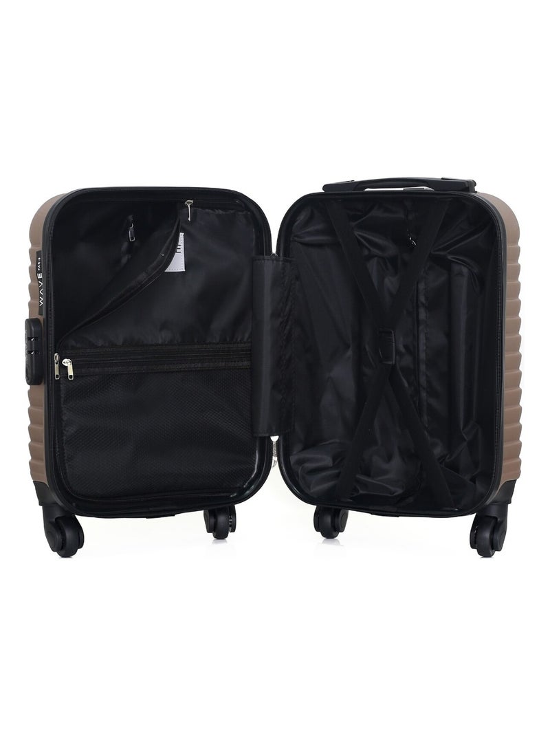 WAVE PARIS - Valise Cabine XXS LENA 46 cm 4 Roues Rose Métal - Kiabi