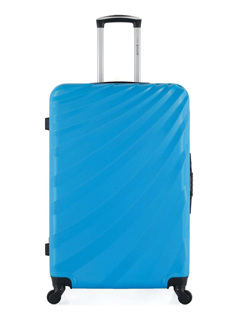 WAVE PARIS - Valise Grand Format DANUBE 75 cm 4 Roues Bleu - Kiabi