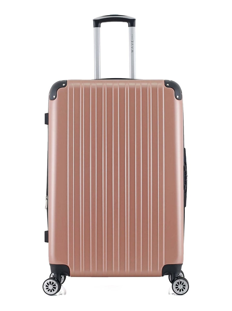 WAVE PARIS - Valise Grand Format DENALI 75 cm 4 Roues Rose clair - Kiabi
