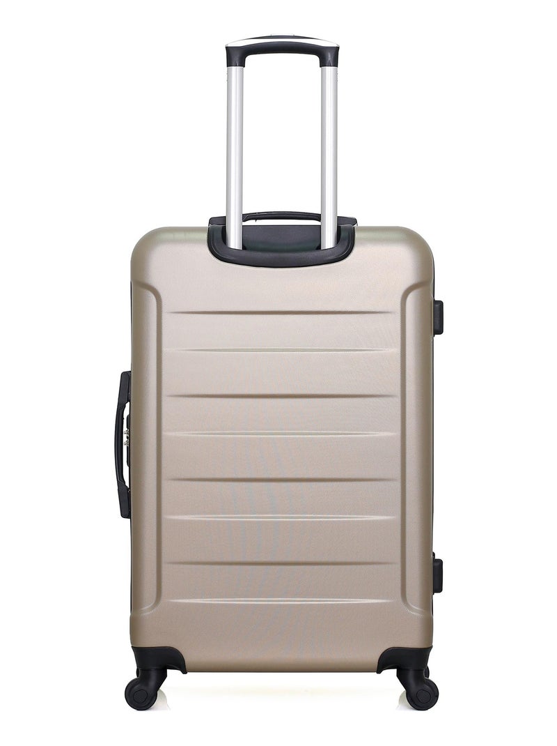 WAVE PARIS - Valise Grand Format ELBE-A 70 cm 4 Roues Beige - Kiabi