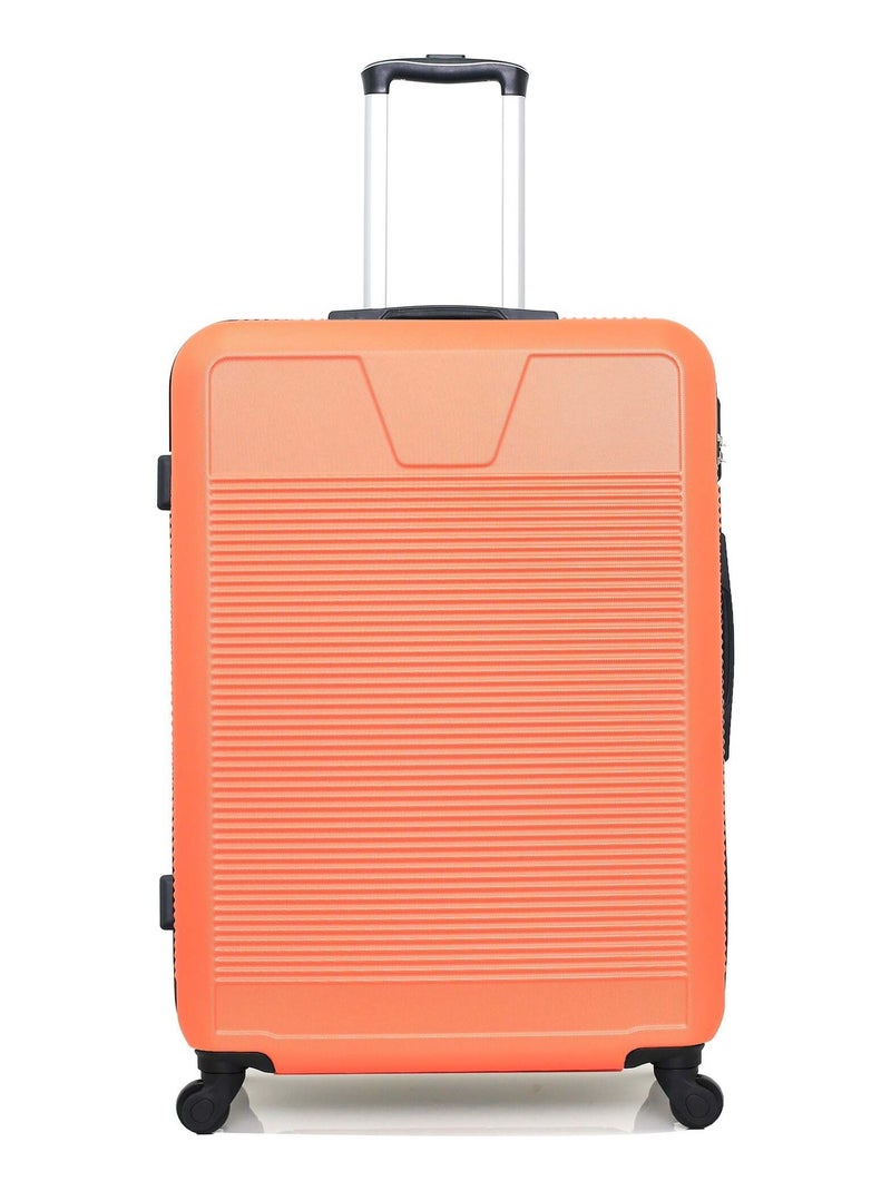 WAVE PARIS - Valise Grand Format SELENGA 75 cm 4 Roues Orange corail - Kiabi