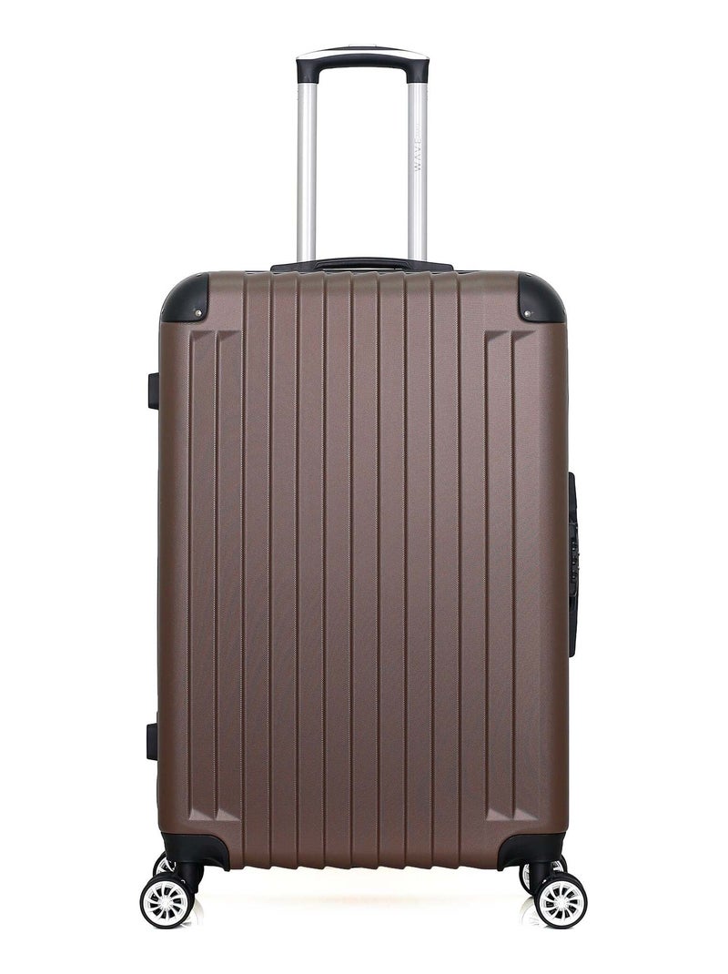 WAVE PARIS - Valise Grand Format TAGE 75 cm 4 Roues Marron - Kiabi