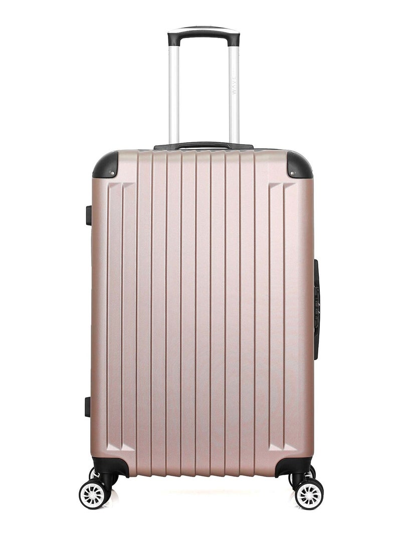 WAVE PARIS - Valise Grand Format TAGE 75 cm 4 Roues Rose clair - Kiabi