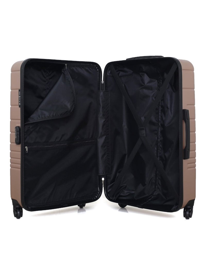 WAVE PARIS - Valise Grand Format TIGRE Rose Métal - Kiabi
