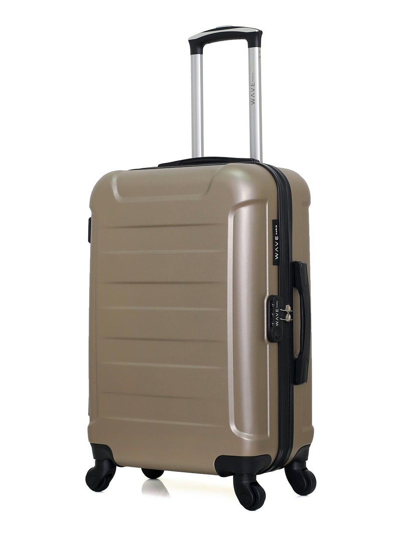 WAVE PARIS - Valise Moyenne ELBE-A Beige - Kiabi