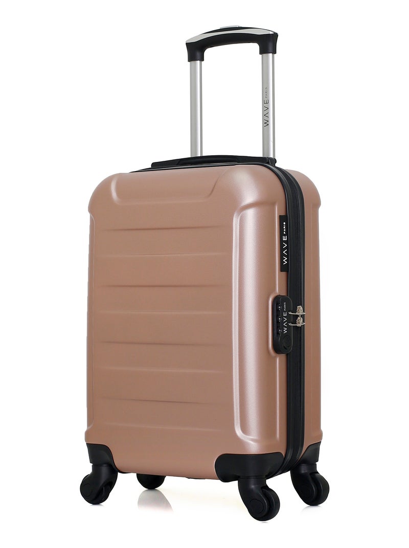 WAVE PARIS - Valise Petite Cabine ELBE-E Rose Métal - Kiabi