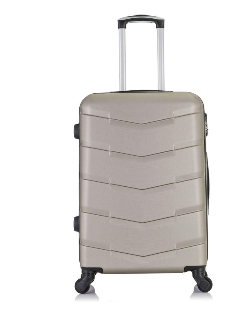 WAVE PARIS - Valise Weekend ABS PICASSO 4 Roues 65 cm Beige - Kiabi