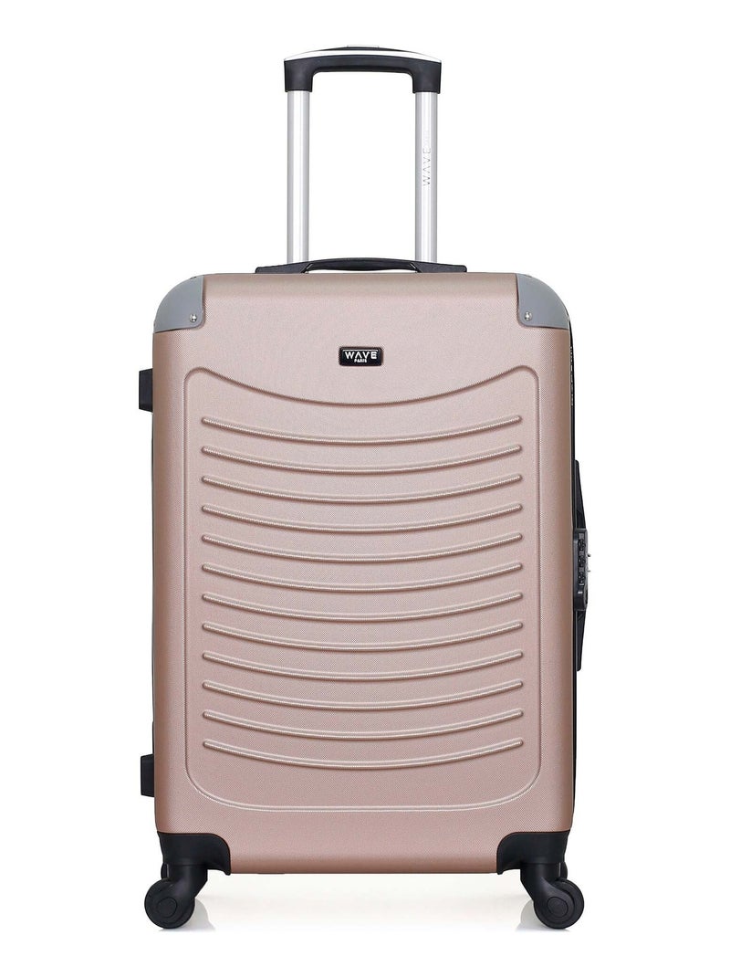 WAVE PARIS - Valise Weekend CONGO 65 cm 4 Roues Rose clair - Kiabi
