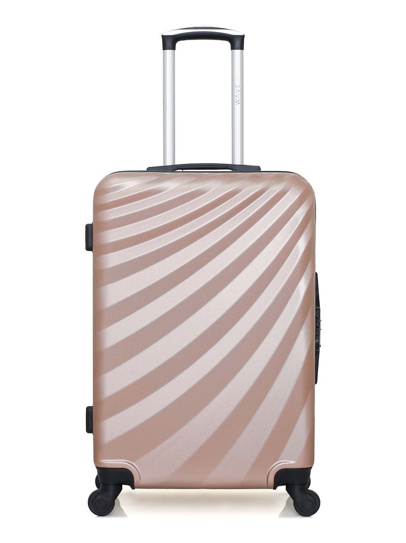 WAVE PARIS - Valise Weekend DANUBE 65 cm 4 Roues Rose clair - Kiabi
