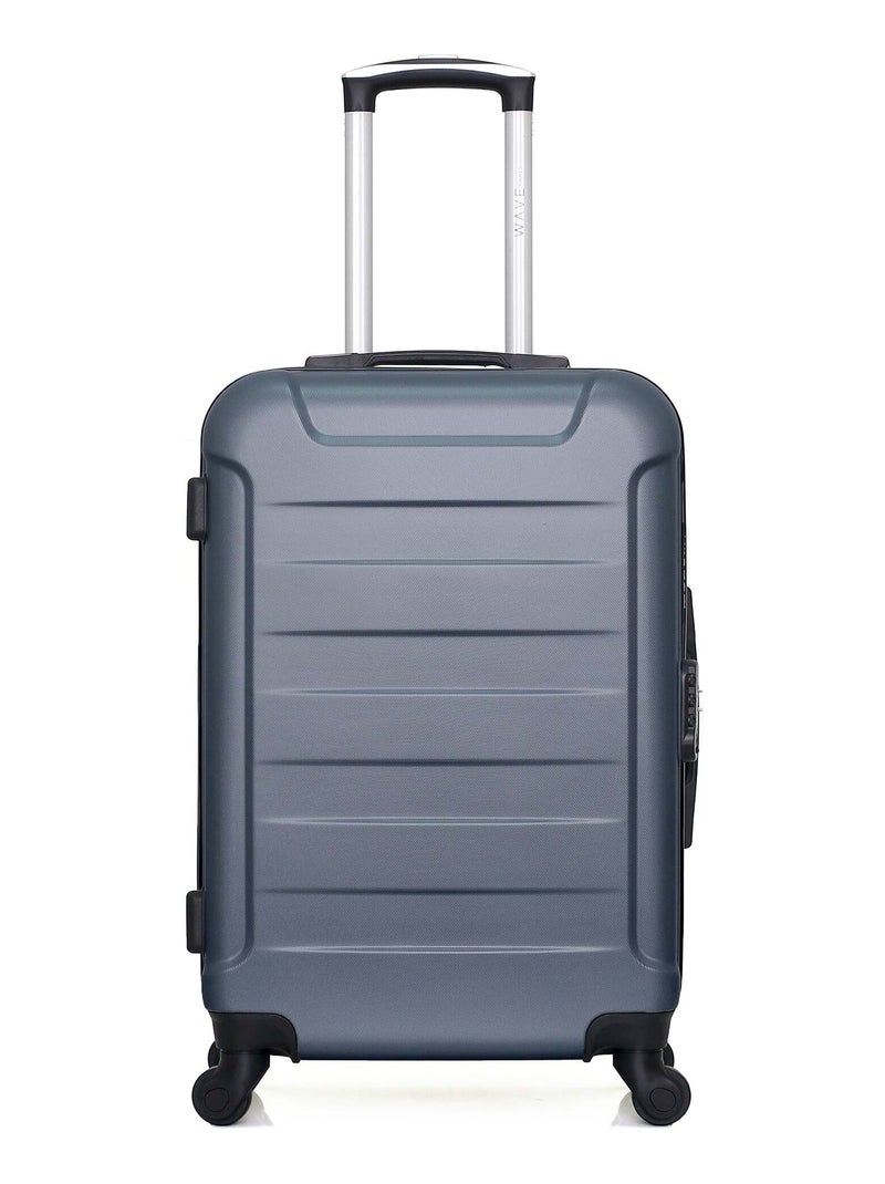 WAVE PARIS - Valise Weekend ELBE-A 60 cm 4 Roues Bleu gris - Kiabi