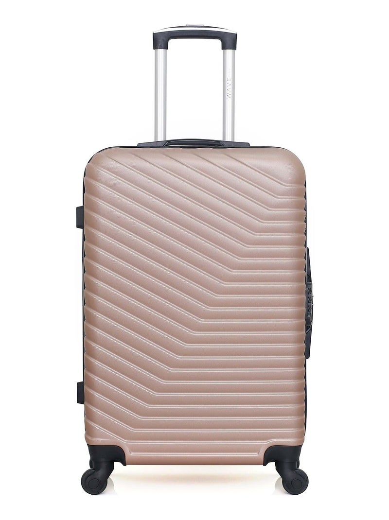 WAVE PARIS- Valise weekend ABS LENA 65 cm Rose clair - Kiabi