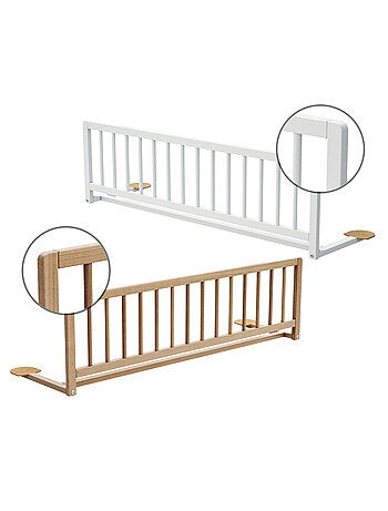 WEBABY - Barrière de lit enfant en bois SIDO - 117 x 34,5 x 31 cm