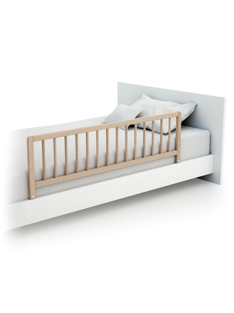WEBABY - Barrière de lit enfant en bois SIDO - 117 x 34,5 x 31 cm Marron noisette - Kiabi