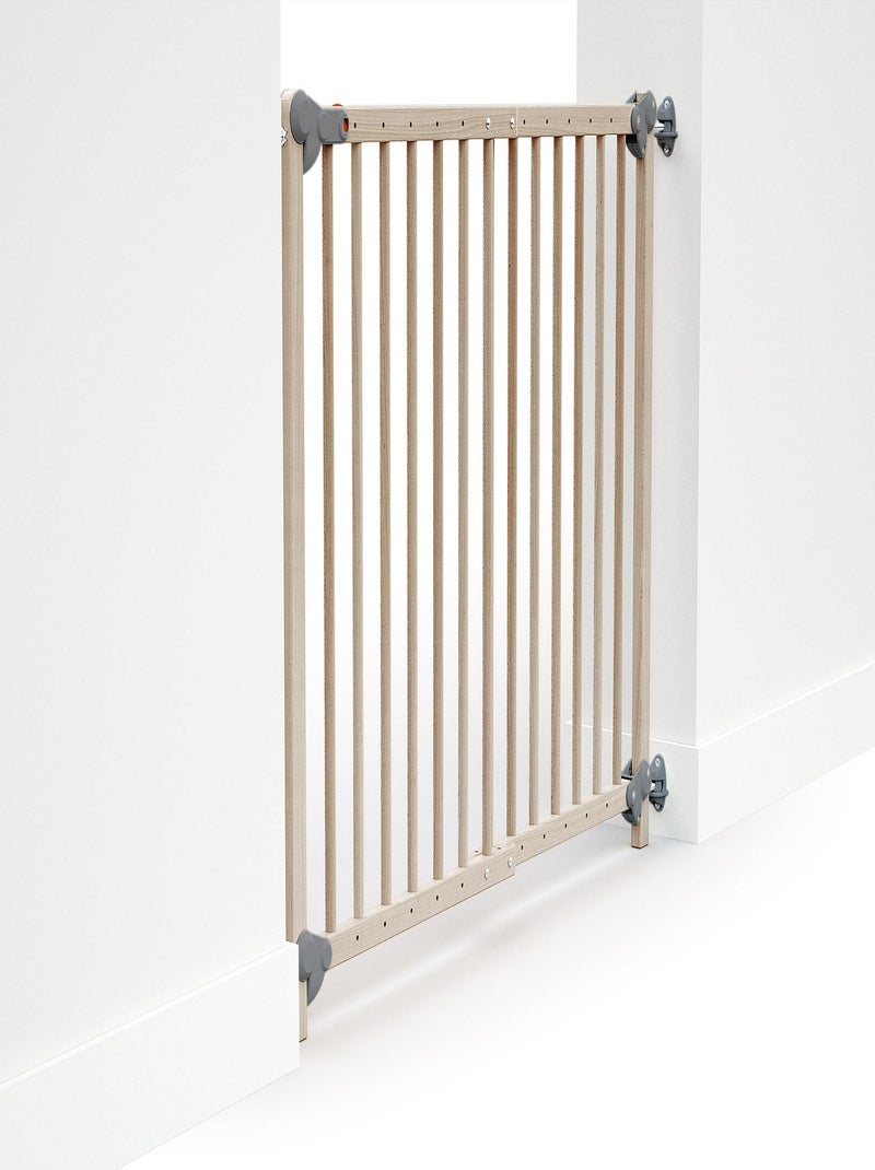 WEBABY - Barrière de sécurité bébé extensible en bois LOKEE Marron noisette - Kiabi