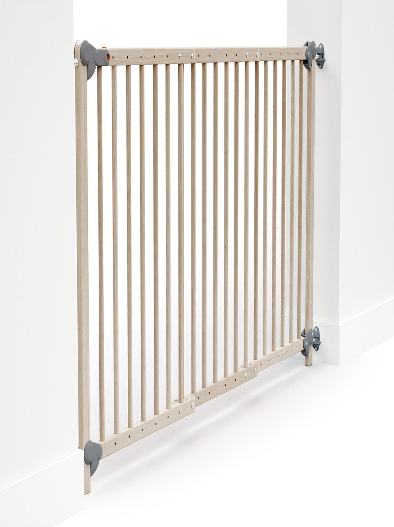 WEBABY - Barrière de sécurité bébé extensible en bois LOKEE Marron noisette - Kiabi