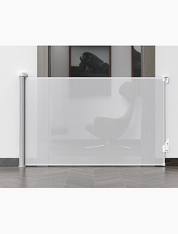WEBABY - Barrière de sécurité bébé sur enrouleur KLIP - Blanc 130 cm - dès 24 mois