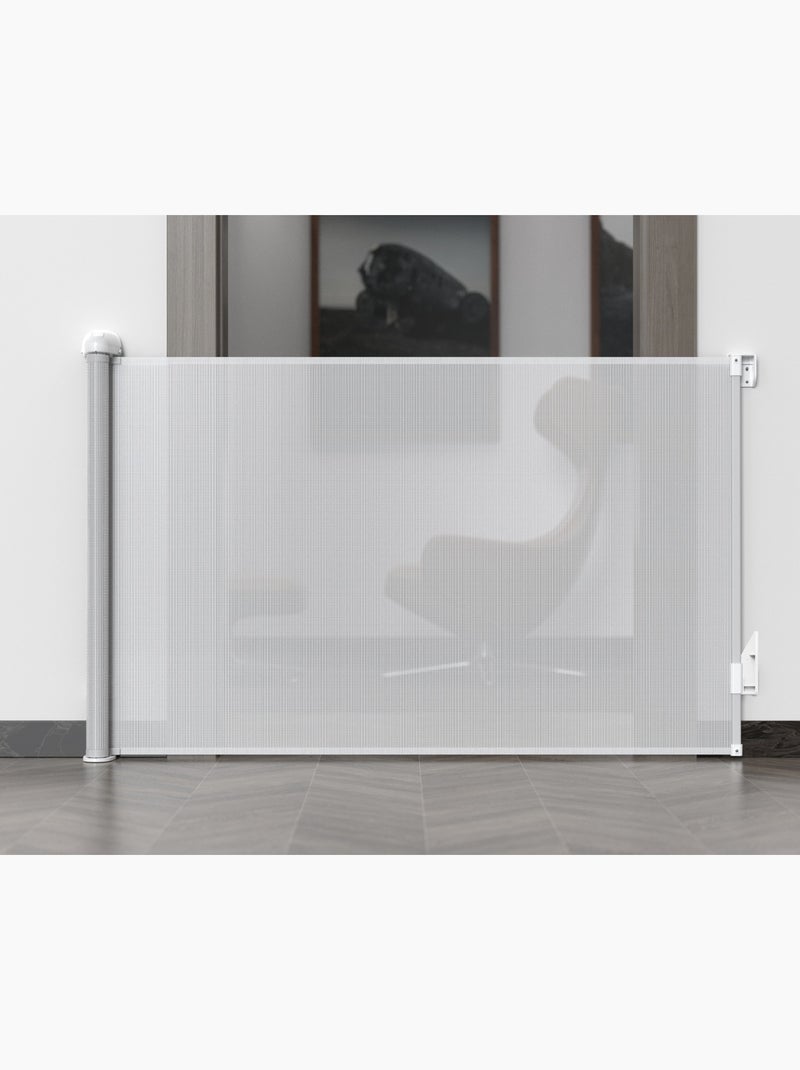 WEBABY - Barrière de sécurité bébé sur enrouleur KLIP - Blanc 130 cm - dès 24 mois Blanc - Kiabi