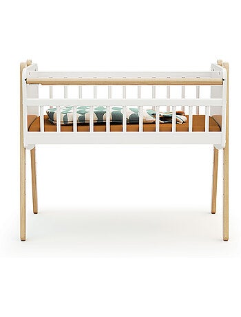 Webaby - berceau cododo en bois pirate blanc et hêtre verni 40 x 80 cm