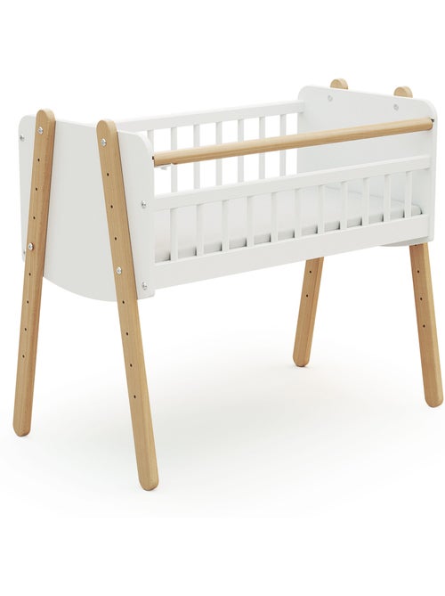 Webaby - berceau cododo en bois pirate blanc et hêtre verni 40 x 80 cm - Kiabi Webaby - berceau cododo en bois pirate blanc et hêtre verni 40 x 80 cm - Kiabi