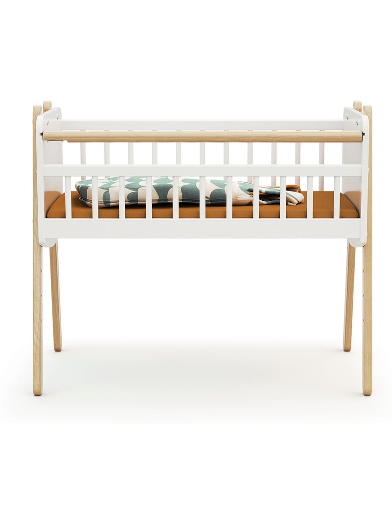Webaby - berceau cododo en bois pirate blanc et hêtre verni 40 x 80 cm Blanc Marron - Kiabi