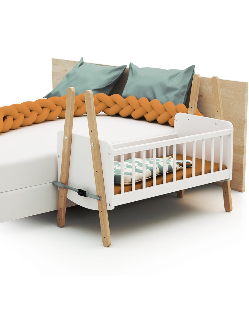 Webaby - berceau cododo en bois pirate blanc et hêtre verni 40 x 80 cm Blanc Marron - Kiabi