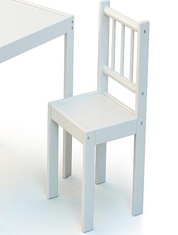 WEBABY - Chaise enfant en bois Blanc