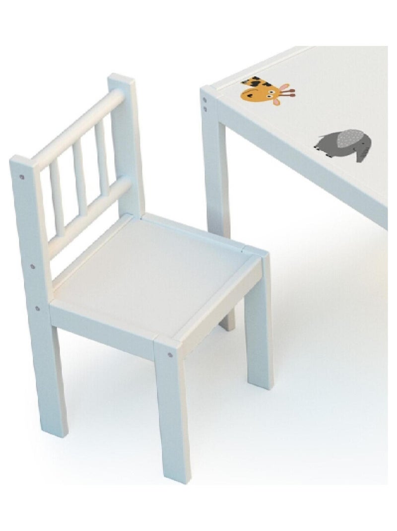 WEBABY - Chaise enfant en bois Blanc Blanc - Kiabi