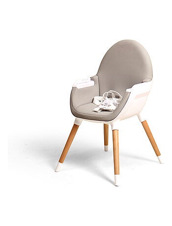 WEBABY - Chaise haute bébé évolutive Blanc et Gris
