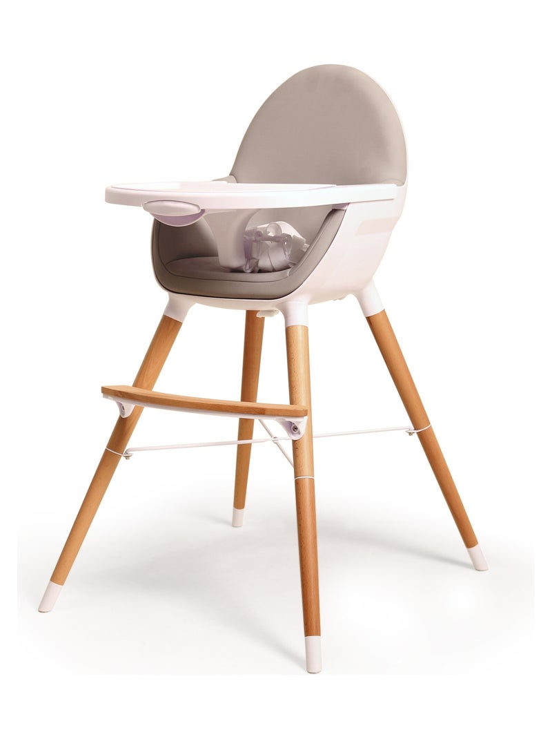 WEBABY - Chaise haute bébé évolutive Blanc et Gris Blanc Gris - Kiabi
