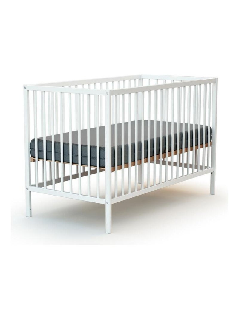 WEBABY - Chambre bébé lit 60x120 et table à langer en bois MILO Blanc - Kiabi