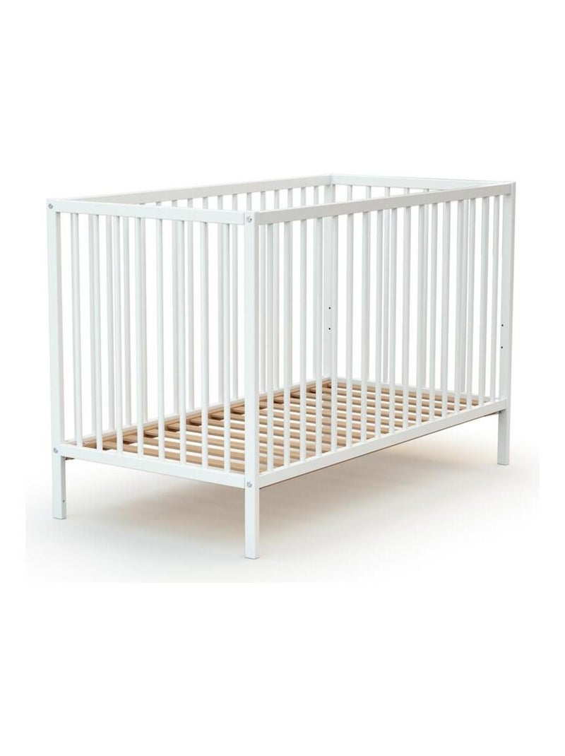WEBABY - Chambre bébé lit 60x120 et table à langer en bois MILO Blanc - Kiabi
