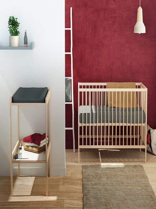 WEBABY - Chambre bébé lit 60x120 et table à langer en bois MILO - Kiabi
