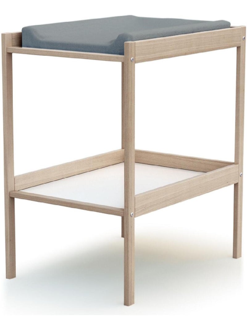 WEBABY - Chambre bébé lit 60x120 et table à langer en bois MILO Marron noisette - Kiabi