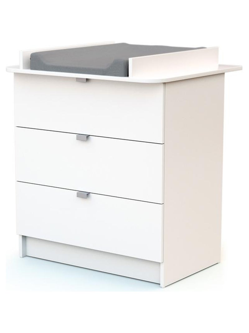 WEBABY - Chambre bébé lit et commode à langer en bois ALBA Blanc - Kiabi