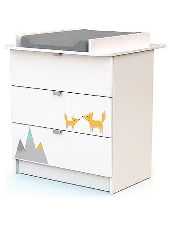 Webaby - chambre bébé lit et commode à langer en bois alba