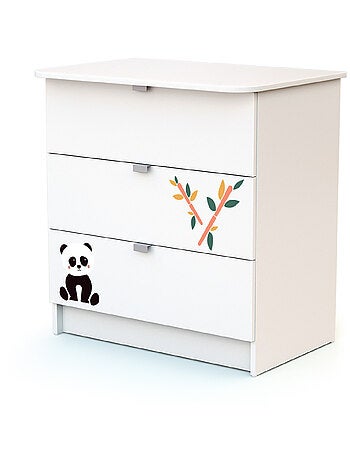 WEBABY - Chambre bébé lit et commode à langer en bois ALBA