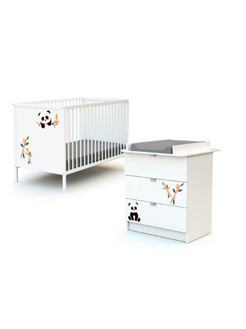 WEBABY - Chambre bébé lit et commode à langer en bois ALBA - Kiabi