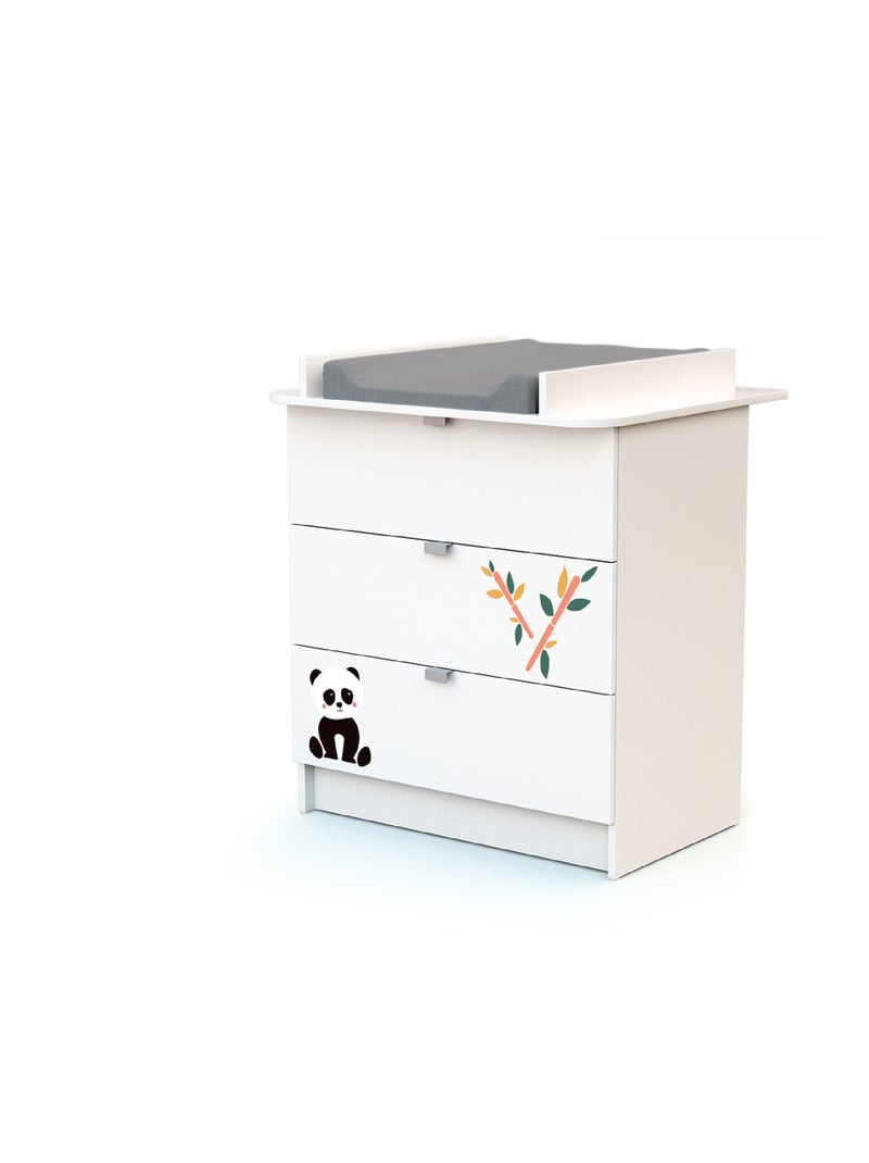 WEBABY - Chambre bébé lit et commode à langer en bois ALBA Noir Blanc - Kiabi