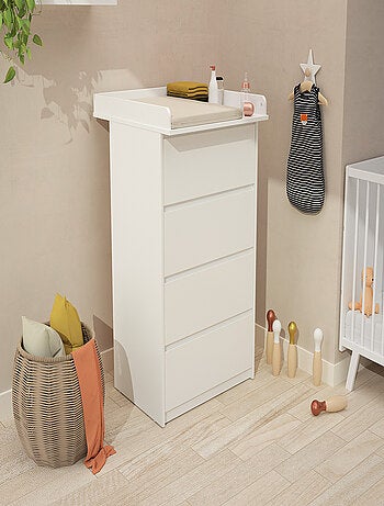 WEBABY - Commode 4 tiroirs avec plan a langer 70 cm