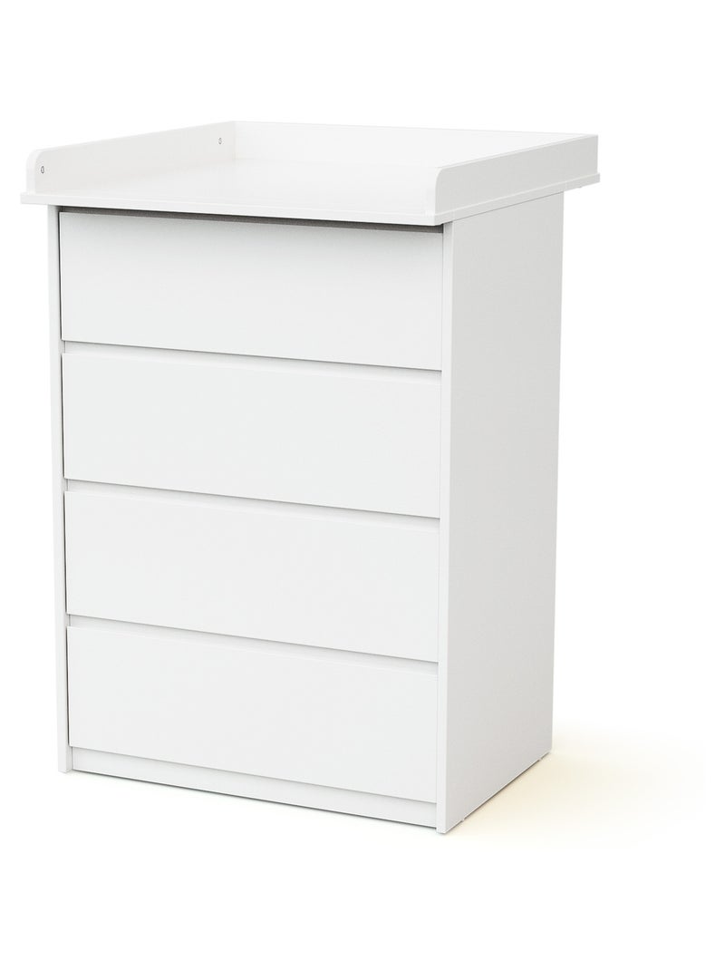 WEBABY - Commode 4 tiroirs avec plan a langer 70 cm Blanc - Kiabi