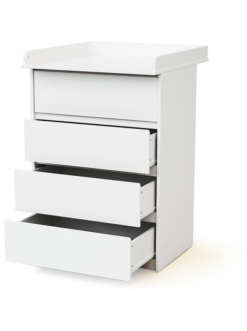 WEBABY - Commode 4 tiroirs avec plan a langer 70 cm Blanc - Kiabi